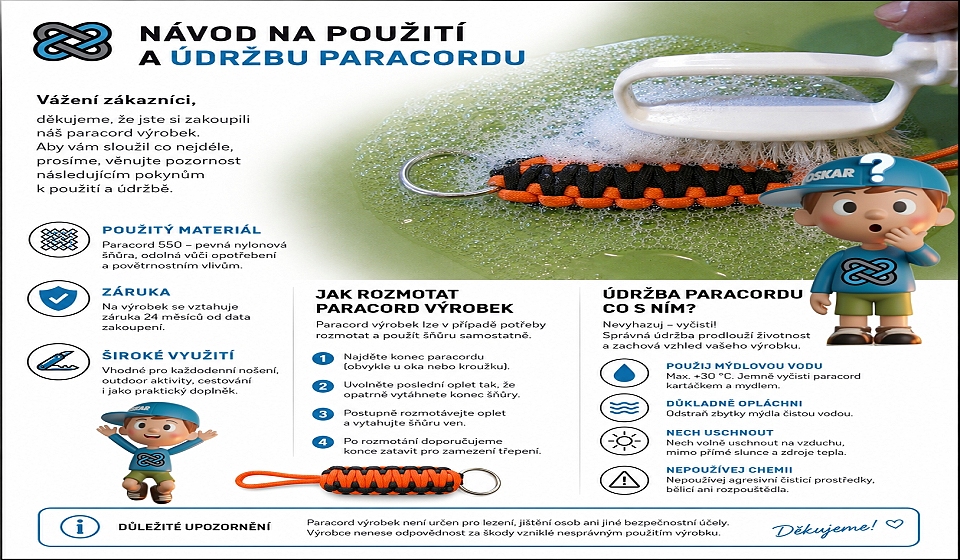 Návod k použití paracord výrobků